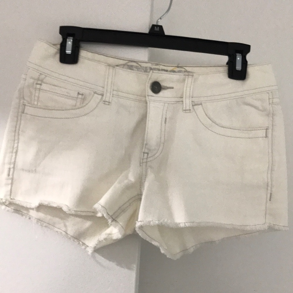 White jean shorts